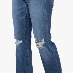Judy Blue High Waist Knee Destroy & Fray Hem Straight Jeans, JB-82513
